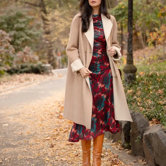 Ulla Johnson Fall Abstract Midi Dress SMALL Bodycon Ruched Career Designer $520 - Picture 11 of 14